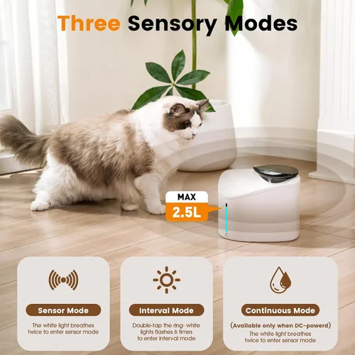 Vista 7 de Fuente de agua inalámbrica para gatos con monitoreo inteligente de aplicaciones, sin BPA, garantiza la seguridad, fuente de agua para mascotas de 84