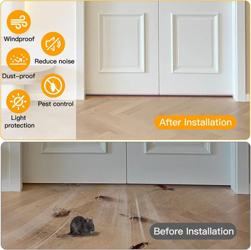 Vista 7 de Nest - Tira de sellado de espuma de madera para puertas y ventanas, alta elasticidad, cinta aislante de goma de alta adherencia, espuma de puerta