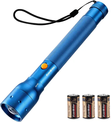 Vista 9 de EverBrite Mini linterna, luz de flash LED con zoom, 3 modos, 3 pilas AAA incluidas, linterna pequeña de mano para camping, emergencia, hogar - azul