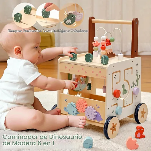 Vista 3 de PairPear Andador de madera para bebés, Montessori Push Walker para bebés
