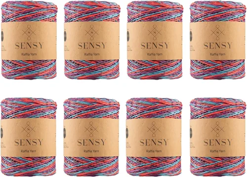 Vista 29 de Sensy Premium - Hilo de rafia multicolor (185 yardas, 100% papel, 400)