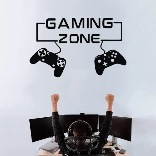 Vista 3 de fanquare Calcomanías de pared para control de juegos, calcomanías de pared para niños, decoración de pared para niños, dormitorio, sala de estar