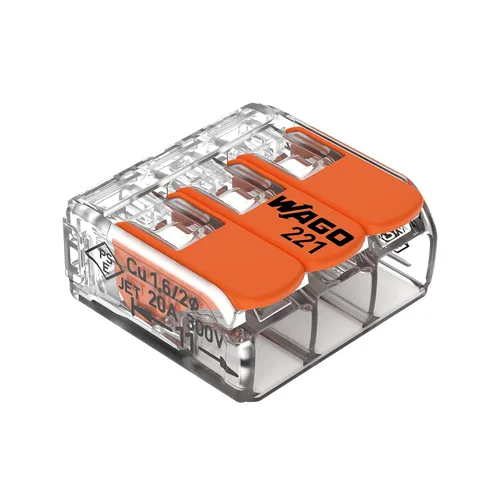Vista 10 de 221-412 Conector de empalme WAGO Lever-Nuts® para conductores sólidos y trenzados 2 conductores con palancas de funcionamiento 24-12 AWG