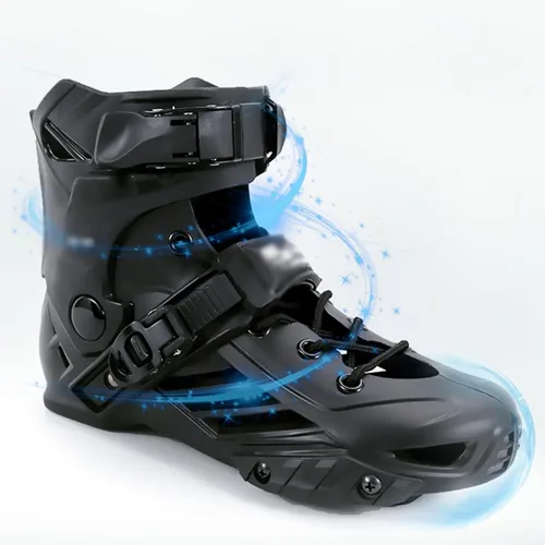 Vista 5 de Patines profesionales en línea para adultos, zapatos de patinaje de velocidad negro para deportes al aire libre, mujeres y hombres, zapatos de 4