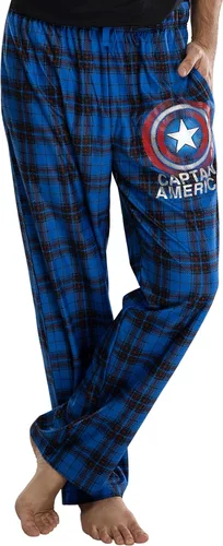Vista 2 de Marvel - Pantalones de pijama a cuadros con logotipo del Capitán América