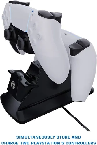 Vista 4 de GameSir Estación de carga de doble controlador con indicador LED Cable de carga rápida para controlador de juegos PS5