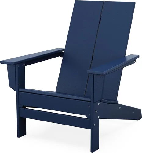 Vista 13 de POLYWOOD - Silla plegable contemporánea moderna Adirondack en gris pizarra Plegable Gris Pizarra