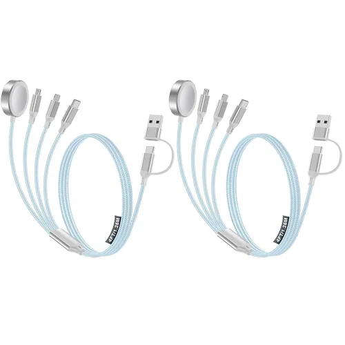 Vista 11 de Cable de carga múltiple para cargador de Apple Watch/cargador de iPhone, cable tipo C para iWatch Ultra/10-2/iPhone 17-11/Samsung S25-S20 1-negro