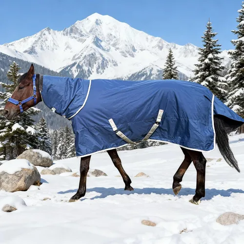 Vista 8 de Manta de caballo de participación premium de invierno 1200D, manta impermeable de peso medio