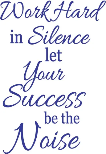 Vista 10 de Pegatina de pared de 24.0 x 16.0 in con texto en inglés "Work Hard in Silence Let You Success Be The Noise Wall Decal