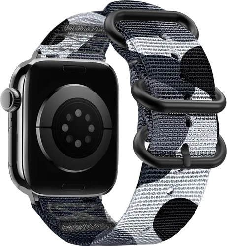 Vista 8 de Youther Correa de nailon compatible con Apple Watch Band de 1.654 in 1.732 in 1.772 in 1.811 in 1.929 in 1.496 in 1.575 in 1.614 in, correa