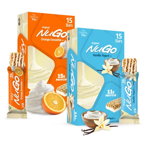Vista 16 de NuGo Original, yogur de vainilla, barra de proteínas de 0.39 oz, sin gluten, 15