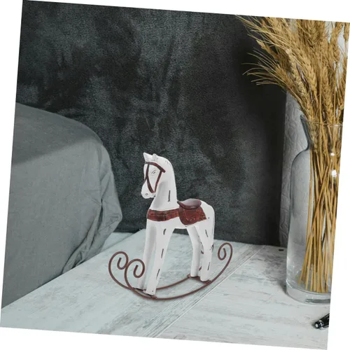 Vista 6 de BESPORTBLE Figuras de animales en miniatura Pequeño adorno de caballo de madera Caballo Decoración Woodsy Antigua Decoración Retro Accesorios