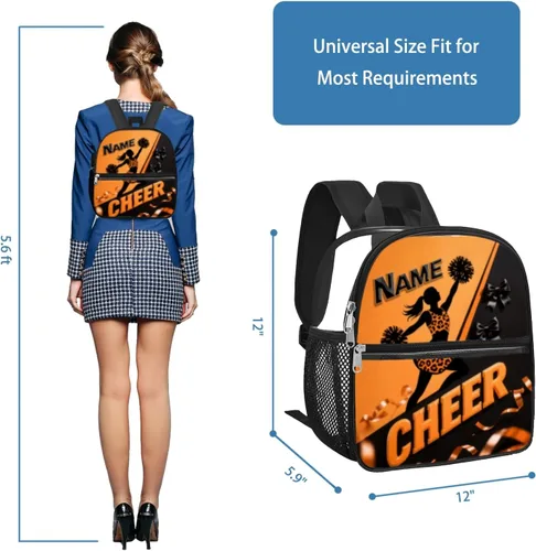 Vista 2 de Mochila transparente personalizada para niñas, mochila escolar de porristas de 12 x 6 x 12 pulgadas para mujeres, niños, adolescentes