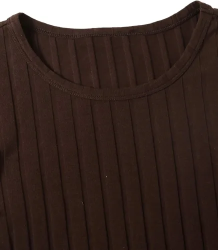 Vista 5 de Milumia Vestido ajustado de manga corta para mujer con cordón lateral corto