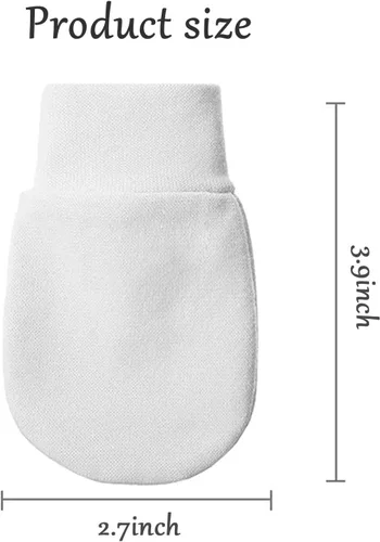 Vista 2 de Manoplas de bebé antiarañazos, guantes suaves para niños y niñas de 0 a 6 meses