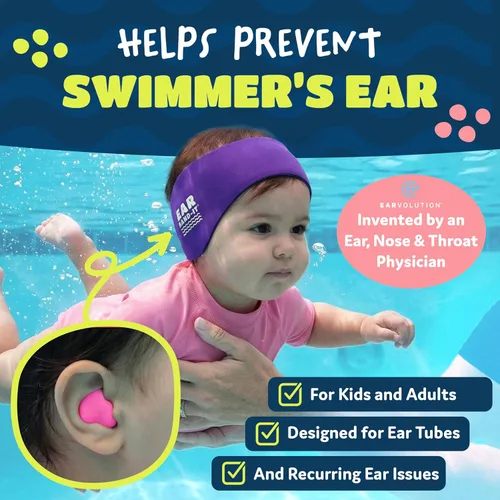 Vista 2 de Earvolution Putty Buddies Tapones para los oídos para nadar y bañarse, inventados por médicos, fabricados en Estados Unidos, tapones de silicona