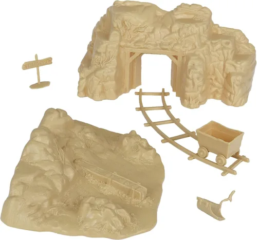 Vista 7 de BMC Classic Marx Western Gold Mine Plastic Cowboys Army Men Playset Accesorios Gris carbón