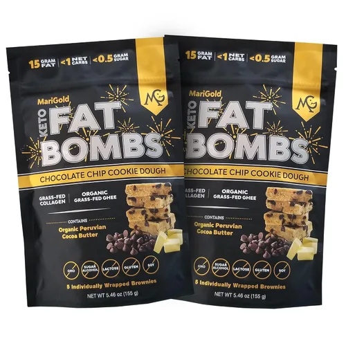 Vista 12 de MariGold Keto Fat Bombs - Limón y Coco, bajo en carbohidratos, rico en colágeno, ghee alimentado con pasto, mantequilla de cacao orgánica, sin