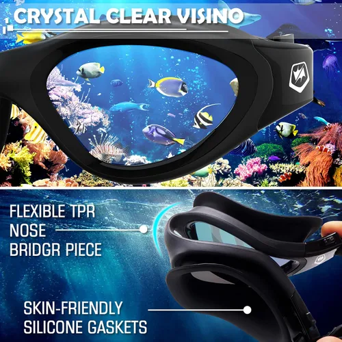 Vista 4 de WIN.MAX - Goggles de natación polarizados, antivaho, antirrayos ultravioleta, sin filtraciones y con visión clara para hombres, mujeres, adultos