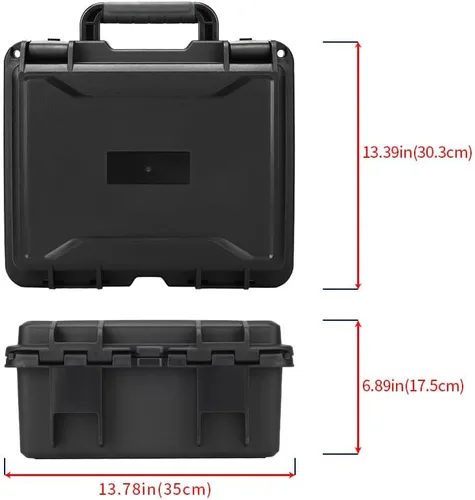 Vista 2 de Funda rígida resistente de 14 a 16 a 17 pulgadas con inserto de espuma personalizable (funda, negro, 14.3 x 12.2 x 6.9 pulgadas)