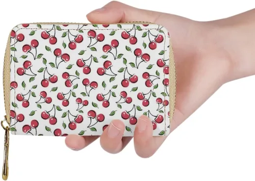 Vista 2 de Youngerbaby Retro American Flag Card Case Cartera para mujer, pequeña tarjeta de identificación, organizador de viaje, billetera de piel sintética