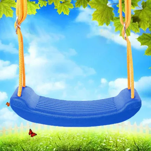 Vista 6 de Asiento de columpio para niños, ligero, juego de columpios para exteriores con cuerdas, cómoda silla columpio para niños, para uso en el patio Azul