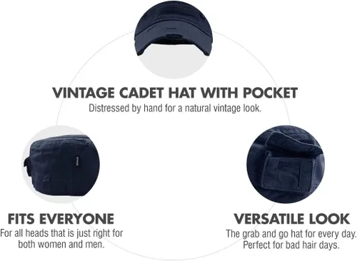 Vista 94 de Cadet Army - Gorra de estilo militar básico diario (ahora con la versión de bolsillo Stash)