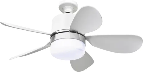 Vista 8 de Luz de ventilador de enchufe con control remoto, ventilador de techo Blanco