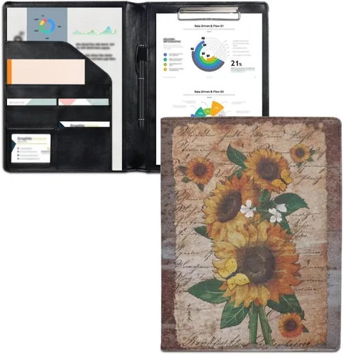 Vista 21 de Flashideas Organizador de padfolio de flores azules y rosadas, carpeta de negocios, carpeta de negocios, organizador de documentos para entrevista