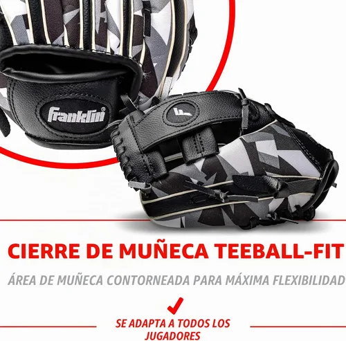 Vista 5 de Franklin Sports RTP Kids Tball Glove Negro/Blanco