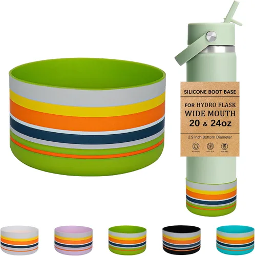 Vista 37 de HEYSKAY Funda Protectora de Silicona para Botellas de Agua Hydro Flask de Boca Ancha de 12oz 16oz 18oz 21oz 24oz Protector de Fondo y Otras Botellas