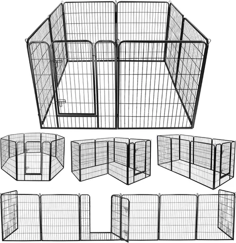 Vista 9 de ZENY Vallas para perros para el patio, campamento, corrales para perros al aire libre, corral para perros en interiores, 8 paneles para perros