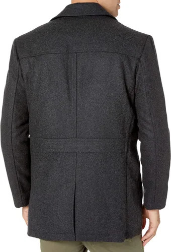 Vista 2 de LONDON FOG Amity - Abrigo de automóvil de mezcla de lana con bufanda para hombre