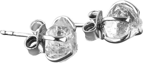 Vista 17 de AA Piedras Preciosas en Bruto Cristales de Piedras Ásperas Aretes de Perno Delicados para Mujeres, Joyería de Boda Hecha a Mano de Piedras