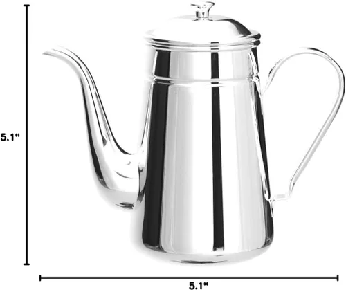 Vista 6 de Karita #52031 Coffee Pot, Stainless Steel, 53.9 fl oz (1,600 ml), Direct Fire, Made in Japan, 0.3 fl oz (1.6 L), Drip Pot, Coffee Kettle, Coffee