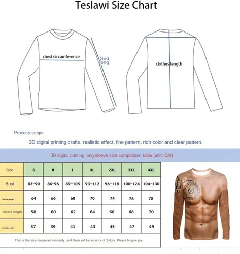 Vista 4 de FakeMuscle - Camiseta de manga corta para hombre, impresión 3D, casual, divertida, con patrón novedoso, camiseta de manga corta