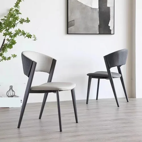 Vista 7 de Silla de escritorio cómoda Silla de comedor simple y moderna Silla de lujo ligera Silla de respaldo para el hogar Silla de comedor nórdica Silla