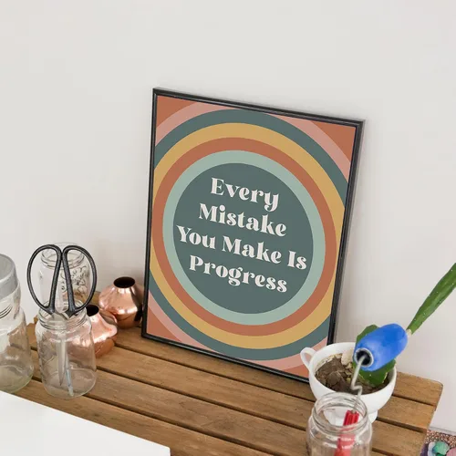 Vista 5 de HerZii Prints Juego de pósteres motivacionales de decoración bohemia para el aula, arte de pared inspirador y de afirmación para aula, oficina