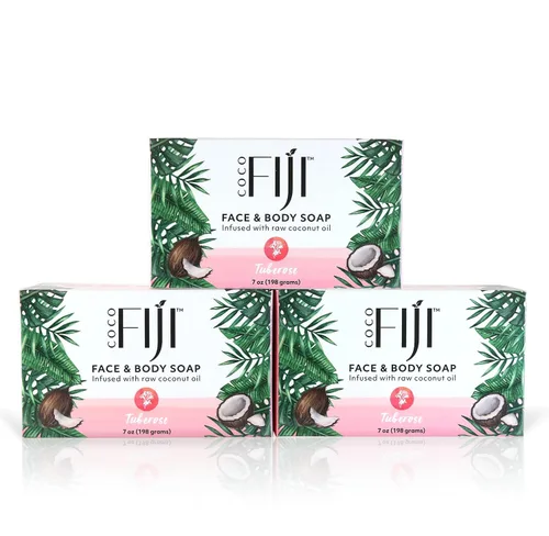 Vista 17 de Barra de jabón Coco Fiji para cara y cuerpo infundida con aceite de coco orgánico, Awapuhi Seaberry, aceite esencial, jabón natural para hidratar