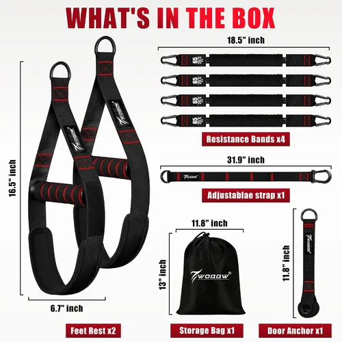 Vista 8 de Pull Up Assistance Bands, Heavy Duty Resistance Bands with Handles, Exercise Band with Door Anchor, Adjustable Workout Band Set for Pull Up Bar