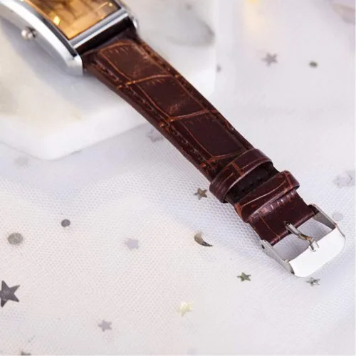 Vista 5 de JewelryWe - Reloj de pulsera cuadrado para hombre y mujer, diseño de mujer