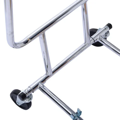 Vista 2 de Solo percheros de ropa de grado comercial con doble riel rodante, resistente, diseñado con rieles superiores sólidos de "una pieza" y base.