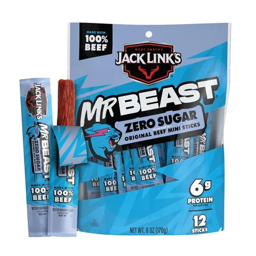 Vista 14 de Jack Link's Palitos de ternera, Original – Bocadillo de proteínas, palito de carne con 0.23 oz de proteína, hecho con 100% carne de res, palitos