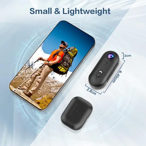 Vista 5 de Li&Lu Cámara de acción de pulgar 4K, cámaras de video deportivas y de acción portátiles para ciclismo, motocicleta (con tarjeta 64G, negro)