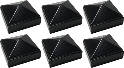 Vista 16 de Tapa de poste de pirámide de aluminio de 2 x 2 pulgadas para postes de metal, ajuste a presión, color negro con recubrimiento en polvo, resistente