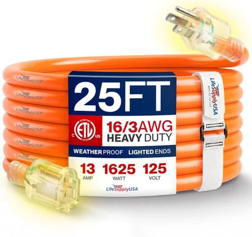 Vista 94 de Cable de extensión de 3 pies para exteriores/interiores, calibre 10/3, ultra resistente, SJTW, resistente al agua, certificación ETL, cable