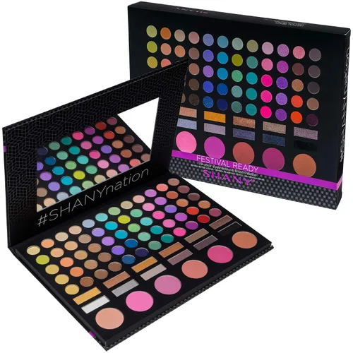 Vista 2 de SHANY - Paleta lista para festivales - Sombras de ojos altamente pigmentadas y mezclables, maquillaje rubor y polvo facial. Kit de maquillaje con 78