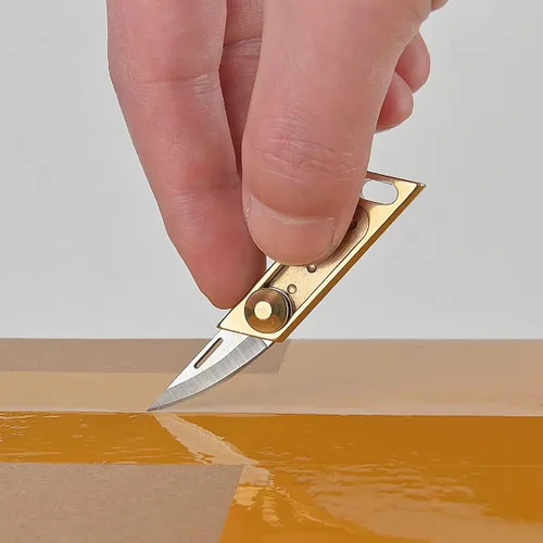 Vista 4 de Mini navaja, cuchillo utilitario, herramientas EDC geniales, se utiliza para abrir letras, paquetes y cajas