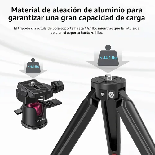 Vista 4 de SmallRig Mini trípode para cámara, trípode de mesa de escritorio actualizado con placa QR compatible con tipo Arca, cabezal de bola de 360°